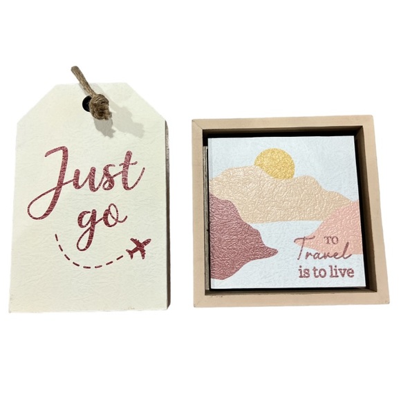 Ashland Home Decor Wooden Signs Just Go To Travel Is To Live Frame Wanderlust - Picture 1 of 11